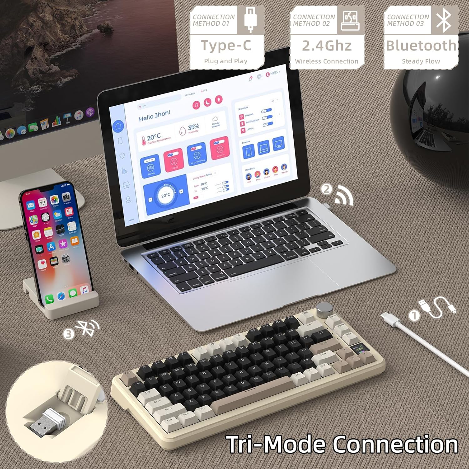 Attack Shark Keyboard X85 Pro Mechanical Gaming Keyboard Wireless Blueberry Switch Attack Shark Keyboard X85 Pro Mechanical Gaming Keyboard Wireless Blueberry Switch